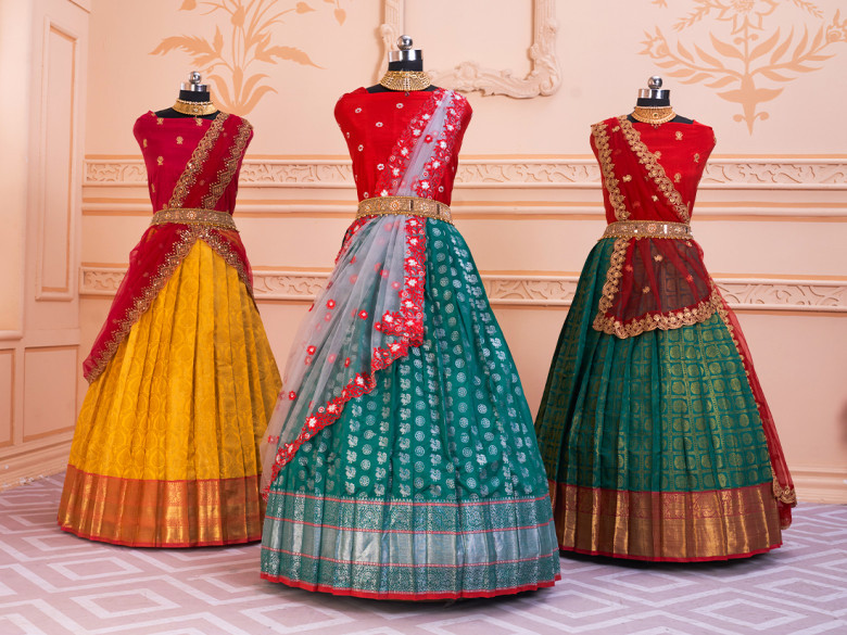 pattu half sarees