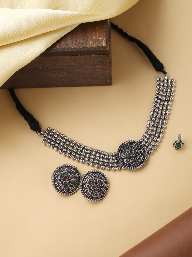 Buy Kundan, Oxidised, Diamond Necklace Set Online
